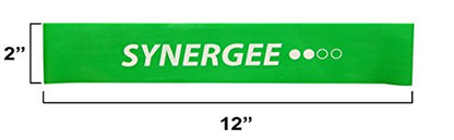 Synergee Mini Loop Bands – Resistance Bands for Home or Gym - color: c) Green 10 Pack
