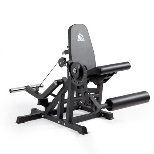 LIONSCOOL Leg Extension and Curl Machine V4.0, 800lbs Weight Capacity | Seated Leg Extension, Lying/Prone Leg Curl, 2-Inch Plate Loaded Cable Strength Training Equipment, Home Gym Thigh Workout