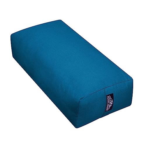 Mount Adams Firm Rectangular Yoga Bolster, 24x10x5in | 100% cotton, Dense and firm fill, Carrying handles, Restorative yoga, 8 lbs, Home and studio - color: Oceanside