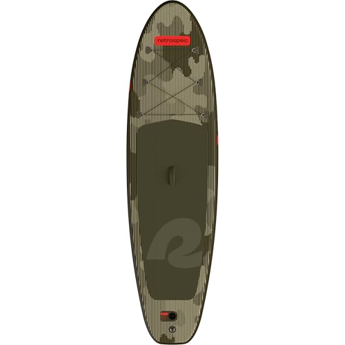 Retrospec Weekender Inflatable Stand Up Paddle Board Includes Paddle, Pump, and Accessories 10’6” Lightweight iSUP, Puncture Resistant Inflatable Paddle Board for Adults - color: Wetlands Camo