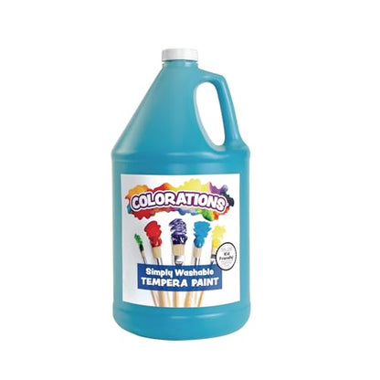 Colorations Paraben-Free Washable Turquoise Tempera Paint - 1 Gallon | For Kids, Vibrant Turquoise, Non-Toxic and Made in the USA - color: Turquoise