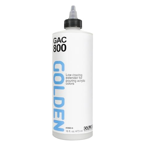 GOLDEN GAC 800, 16 fl. oz. Bottle, Professional Acrylic Medium, Transparent