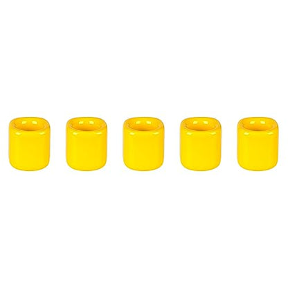 Mega Candles 5 pcs Yellow 1/2 Inch Diameter Ceramic Chime Ritual Spell Candle Holders, Great for Casting Chimes, Meditation, Rituals, Spells, Vigil, Witchcraft, Wiccan Supplies - color: Yellow, size: 5 Pieces