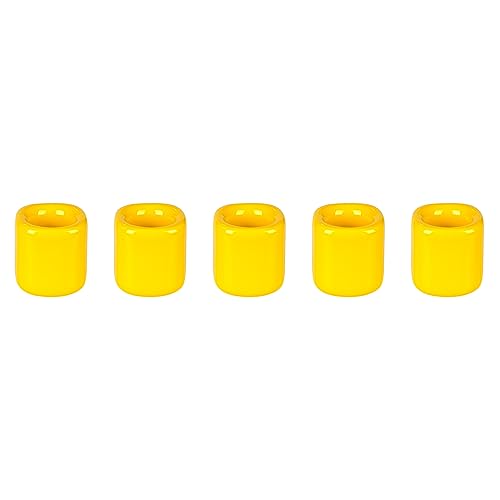 Mega Candles 5 pcs Yellow 1/2 Inch Diameter Ceramic Chime Ritual Spell Candle Holders, Great for Casting Chimes, Meditation, Rituals, Spells, Vigil, Witchcraft, Wiccan Supplies - color: Yellow, size: 5 Pieces