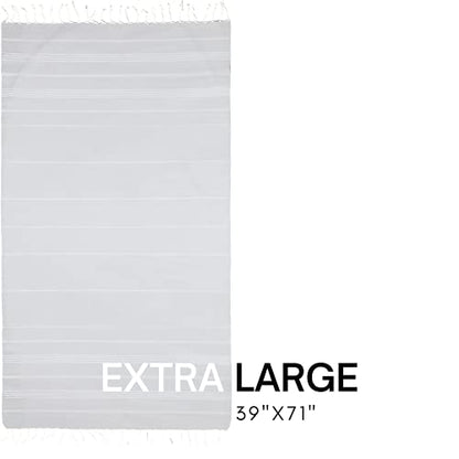 BAY LAUREL Turkish Beach Towel with Travel Bag 39 x 71 Quick Dry Sand Free Lightweight Large Oversized Towels Light - color: Grey With Yellow Bag