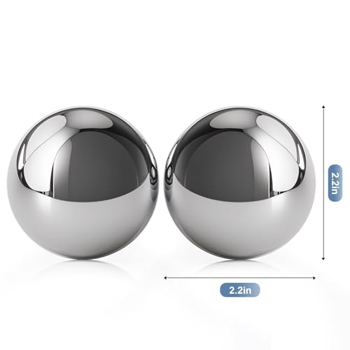 0.6kg(1.3파운드), 5.6cm(2.2인치) 보정 공: 핸드 테라피, 핸드 마사지, 태극권 공, 명상 공 - 가정/사무실 운동, 스트레스 완화, 불안 감소 및 휴일 선물로 적합 - size: 2.2 Inch (without bell sound)