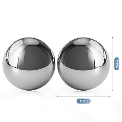 0.6kg(1.3파운드), 5.6cm(2.2인치) 보정 공: 핸드 테라피, 핸드 마사지, 태극권 공, 명상 공 - 가정/사무실 운동, 스트레스 완화, 불안 감소 및 휴일 선물로 적합 - size: 2.2 Inch (without bell sound)