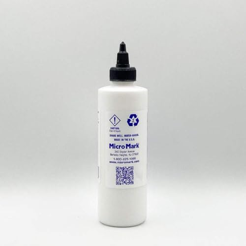 Micro-Mark Surface Primer Color | White Acrylic Primer 200 ml (6.76 fl.oz.) | Matte Finish and Fast Drying | Perfect for Airbrushing and Great Adhesion to Figurines and Scale Models, Made in the USA - size: 8 Fl Oz (Pack of 1)