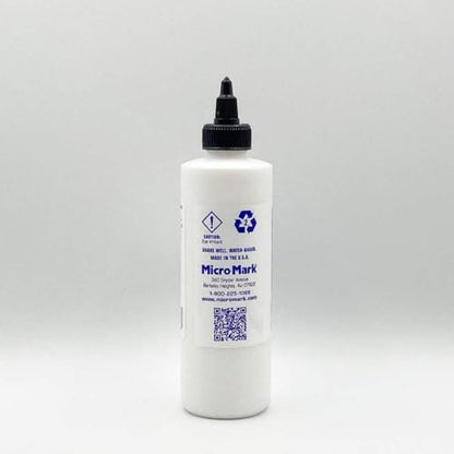 Micro-Mark Surface Primer Color | White Acrylic Primer 200 ml (6.76 fl.oz.) | Matte Finish and Fast Drying | Perfect for Airbrushing and Great Adhesion to Figurines and Scale Models, Made in the USA - size: 8 Fl Oz (Pack of 1)