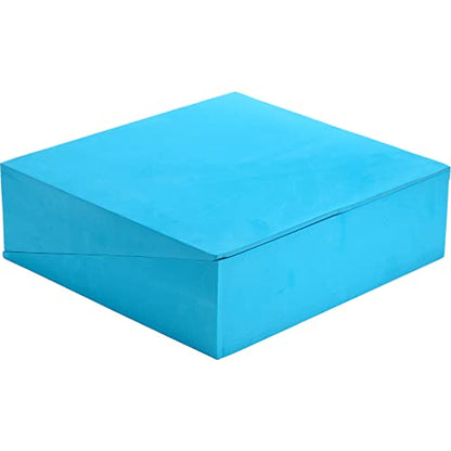DEAYOU 2 Pack Yoga Foam Wedge, 13" EVA Foam Calf Stretch Slant Board for Lower Leg Strength Improve, Squat Wedge Incline Block for Workout, Exercise, Heel, Foot, Knee Pad, Wrist Back Support (Blue)