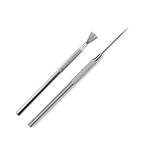 COMIART 2-Piece Pottery Sculpting Tools Set - Feather Wire Texture Tool & Needle Detail Tool for Clay Ceramic Polymer Clay Sugar Cookies