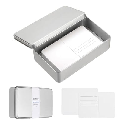 MECCANIXITY 40 Sheets Watercolor Postcards, 100% Cotton 4x6 Inch Watercolor Paper with Silver Tin Box Blank Postcards Cold Pressed for Mailing Painting Invitations Greeting Cards(140lb/300gsm) - color: Silver