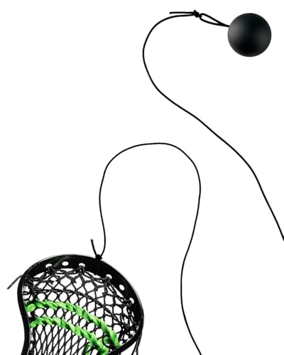 Lacrosse Trainer Ball with 2 Elastic Ropes - color: Black