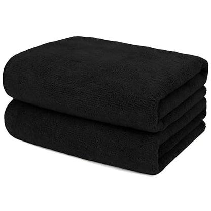 UNIMADE 2 Pack Salon Towels - Highly Absorbent and Quick Drying Hand Towels - color: Black, size: 2 Pack