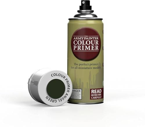 The Army Painter, Colour Primer Angel Green, 400 ml acrylic spray | Spray Paint Basecoat for Miniature Model Undercoat Priming, Plastic Wargames, DnD & Warhammer - color: Angel Green
