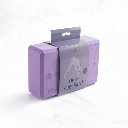 MYGA Yoga Block,Lightweight EVA Foam Yoga Brick,High Density Non-Slip Block for Yoga Poses, Pilates, Balance and Flexibility - color: Chakra, size: One Size