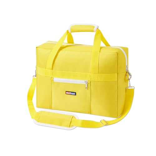 Gym Bag for Women Men, Water-Resistant Duffle Bag for Travel Sports, Lightweight Carry On Bag with Handles and Detachable Shoulder Strap (Yellow) - color: Yellow