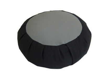 Buckwheat Zafu Meditation Cushion - color: Black With Olive Center