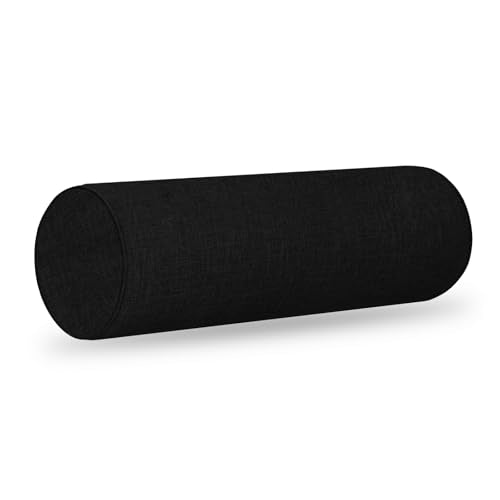 Durable Neck Cervical Pillowcases, Throw Pillow Cover– Perfect for Memory Foam Neck Roll Pillows&Neck Roll Pillow, Easy to Wash & Matches Your Sofa/Bed (Black, 6x18) - color: Black, size: 6x18