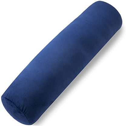 1 MIDDLE ONE Body Pillow for Adults, Bolster Pillow with Removable Velvet Cover, Long Round Cervical Roll Pillow, 35 x 7.87 Inches, Blue - color: Blue, size: 35 inch