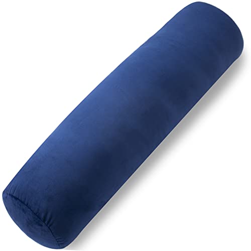 1 MIDDLE ONE Body Pillow for Adults, Bolster Pillow with Removable Velvet Cover, Long Round Cervical Roll Pillow, 35 x 7.87 Inches, Blue - color: Blue, size: 35 inch