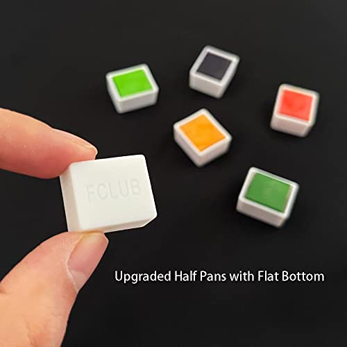 Empty Watercolor Pans, 20 Full (3ml) & 20 Half Pans (2ml) | Refillable Plastic Pans, White Paints Pans, Fits Metal Watercolor Tins, DIY Palettes, For Homemade Watercolors Soild Paints - style: 20Pcs Full Pans and 20Pcs Half Pans