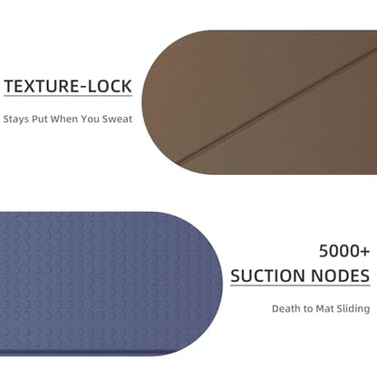 LVME Foldable Yoga Mat, 71"x24"x1/3" Thick(8mm), Non Slip Exercise Mat - color: Champagne + Grape