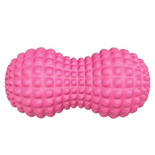 SELEWARE Peanut Massage Ball, Double Lacrosse Roller for Muscle Relief - color: Pink
