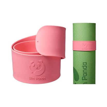 Slim Panda Yoga Mat Strap Slap Band, One Snap Keeps Mats Tightly Rolled, Heavy-Duty Clasp Fits Most Size Mats(24" L X 2" W) - color: Pink