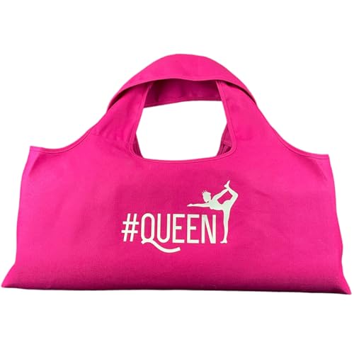 Wild Essentials Yoga Bag, Exercise, Tote, Large Carrier, Shoulder Strap, Inner Pocket, Fits Most Mats, Recycled Cotton Canvas - color: Pink-queen