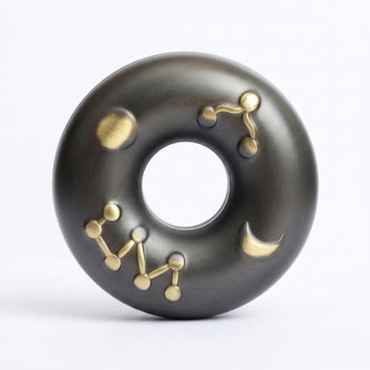 Mystic Ring Bell, Brass Finger Chime for Meditation and Sound Healing | Rotating steel beads offer two ways to play; compact brass finger chime includes a soft pouch for yoga and rituals.