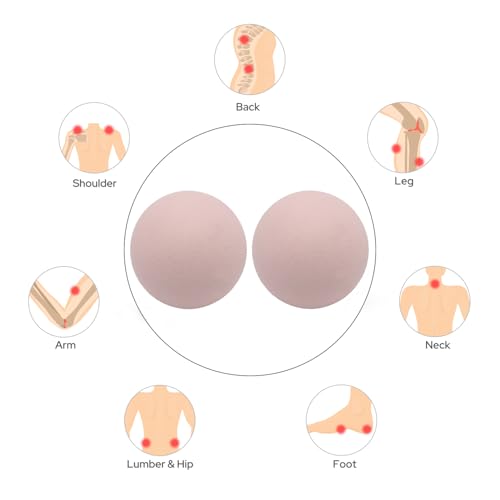 SIMPLECOOL Hard Massage Ball Lacrosse Ball Size Fascia Balls, 2 Pack, Pink | For Trigger Point Deep Tissue Myofascial Release Muscle Relax Plantar Fasciitis Relief Physiotherapy Yoga Pilates - color: Pink