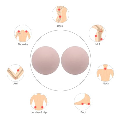 SIMPLECOOL Hard Massage Ball Lacrosse Ball Size Fascia Balls, 2 Pack, Pink | For Trigger Point Deep Tissue Myofascial Release Muscle Relax Plantar Fasciitis Relief Physiotherapy Yoga Pilates - color: Pink