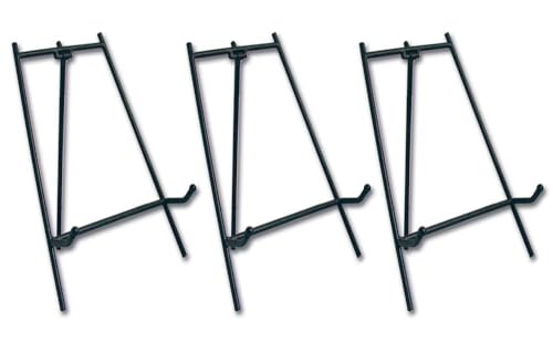 Black Metal Display Easels Set of 3 – 6 Inch Tabletop Stand for Plates, Frames, Books, Signs & Artwork – Heavy Duty Sturdy Iron Easel Holders for Home Décor & Retail Displays - size: 6 Inch