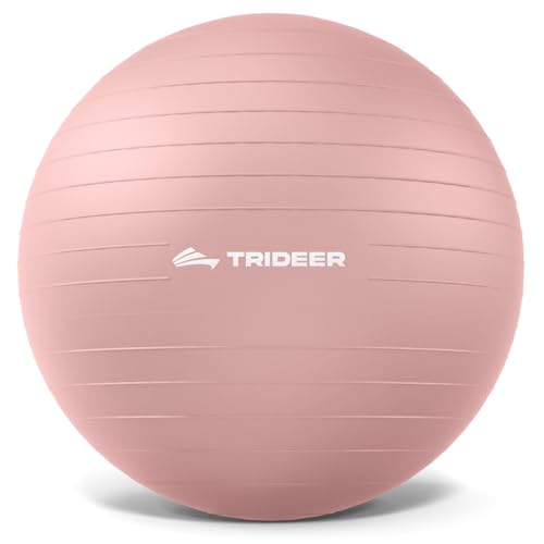 Trideer Exercise Ball, Stability Yoga Ball for Physical Therapy, Active Sitting, Pregnancy & Birth Labor Prep, Core Strength, Balance Training, Posture Improvement and Daily Stretching, 55/65/75cm - color: Blush Dawn Pink, size: XL(27-30ines/68-75cm)