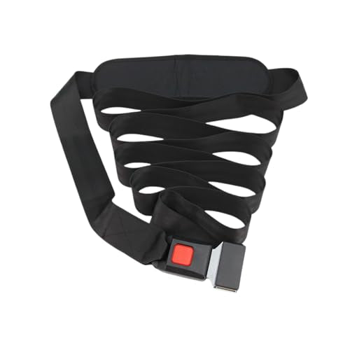 Mobilization Belt with Adjustable Thick Cushioning Pad – Ideal for Physical Therapy, Rehabilitation, Stretching & Mobility Training – Durable Traction Equipment for Therapists and Home Use (Black) - color: Black