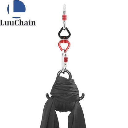 Aerial Silks Equipment for Aerial Yoga Aerial Dance Acrobatic Circus Arts Soft Durable Yoga Hammock Aerial Rig for All Skill Levels Load Capacity 440LB Black - color: Black-16.4*8.53FT