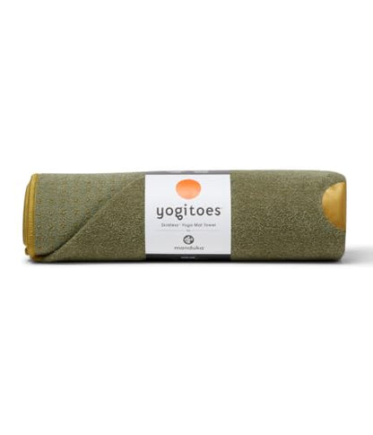 Manduka Yogitoes Hot Yoga Mat Towel - 71" | Moisture Activated Grip | Patented Silicone Nubs | Highly Absorbent, Durable & Easy Care | Made from Recycled Materials | 71 x 24 Inches | Earth - color: Earth, size: 71" x 24"