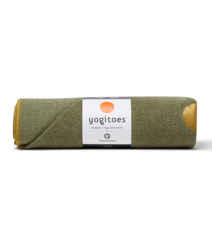 Manduka Yogitoes Hot Yoga Mat Towel - 71" | Moisture Activated Grip | Patented Silicone Nubs | Highly Absorbent, Durable & Easy Care | Made from Recycled Materials | 71 x 24 Inches | Earth - color: Earth, size: 71" x 24"