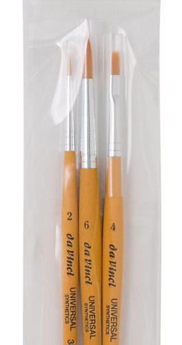 da Vinci Student Series 3503-3 Brush Set - Universal Student Synthetics with Lacquered Handle for All Media - Made in Germany - style: 3 Brushes