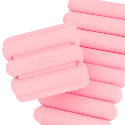 Bala Bangles Wrist & Ankle Weights for Women & Men, Home Gym Equipment | Adjustable Weighted Bands for Arm & Legs Workouts - Pilates, Yoga, Walking, Barre, & Strength Training Exercise - color: Blush, size: 3 LB