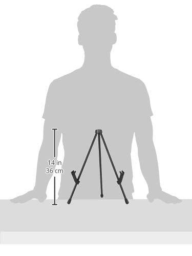 Amazon Basics Tabletop Instant Easel, Black Steel, Portable Tripod for Paintings, Signs, Posters, Adjustable Display - size: 14.37 x 1.26 x 1.26 inches