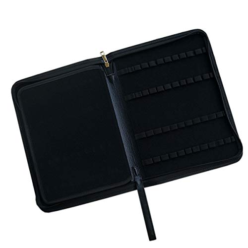 Lanxivi Fountain Pen Case Black Gray Coffee Style PU Leather 48 12 - color: Black-48 slot