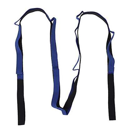 Stretch Strap Yoga Stretching Band MultiLoop Fitness Equipment for Yoga Pilates Muscle Stretching Physical Workouts Durable Tight Weaving Technology Unbreakable Design for Men - color: Daisy Rope Blue (Simplified Version)