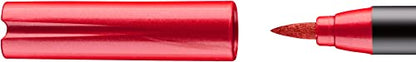 edding 1340 Metallic Brush Pen - red Metallic - 1 Pen - Flexible Brush Nib 1-6 mm - Metallic Marker for Lettering, Drawing and Sketching - high opcaity Even on Darker Paper