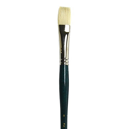 Princeton Ashley Flat Brush, Natural, Long Handle, Size 8, 1 Count