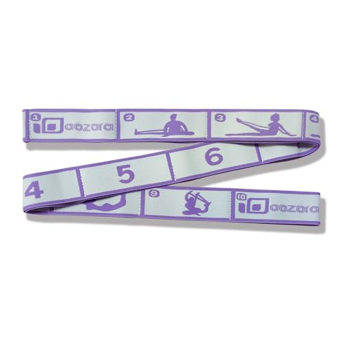 Aozora Stretch Bands for Exercise, Elastic Yoga Stretching Strap, Flex Strap 10 Loops for Physical Therapy, Pilates, Yoga, Dance & Gymnastics Exercise and Flexible Pilates Stretch Band