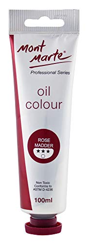 Mont Marte Oil Paint Premium, 3.4 US fl.oz (100ml) Tube, Rose Madder, Heavy Body Paint, Artist Quality, Good Coverage, Excellent Tinting Strength, Ideal for Painting Canvas - color: Rose Madder, size: 3.4 Fl Oz (Pack of 1)