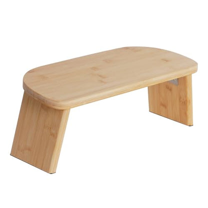 Bamboo Meditation Bench Folding Velvet Yoga Bench Prayer Bench for Kneeling at Home Meditation Seat Prayer Kneelers for Praying, 396.83lbs Load Capacity (Wood) - color: Wood