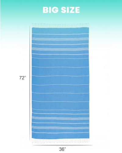 Turkish Beach Towels Gym Towel Camping Blanket Xl Large Big Size Sandfree Sandrpoof Thin Fast Drying Packable Honeymoon Travel Essential Summer Vacation Accessories Hawaii Trip Necessities Women Gifts - color: Thinner Blue